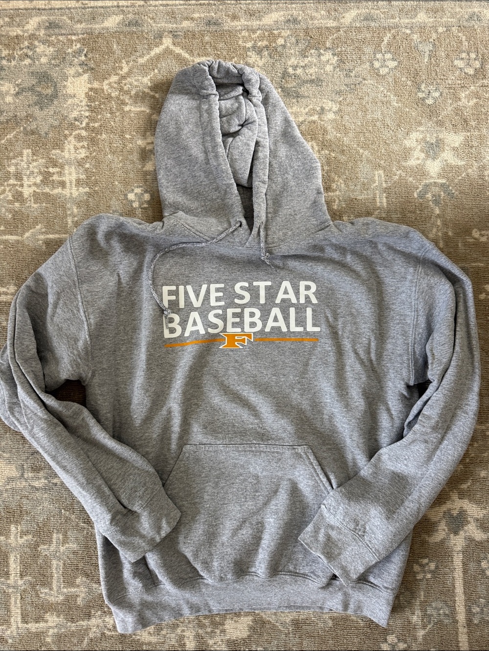 Five Star Baseball Gray Hooded Sweatshirt